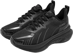 ONEMIX Breathable Women's Max Cushioned Walking Shoes with Arch Support for Plantar Fasciitis Flat Foot Pain Relief Air Lightweight Jogging Running Sneakers Shoes Non Slip Thick Sole 7 Black