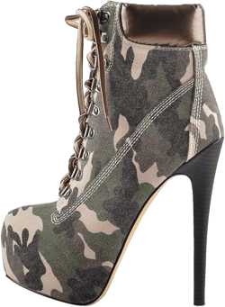 Richealnana Women's Platform Lace Up Stiletto Heel Ankle Boots 8 Camouflage