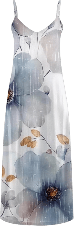 Summer Dresses for Women 2024 Trendy Floral Print Sexy Sleevless Sling Dress Casual Loose V-Neck Flowy Beach Sundress K05_multicolor Medium