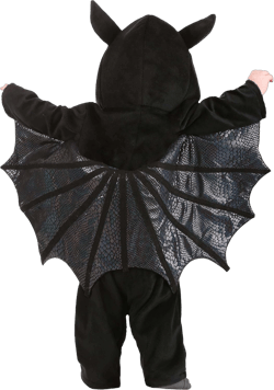 Infant Vampire Bat Costume Soft Minky Fleece Hooded Wings, Plush Belly & Ears 3/6 Months