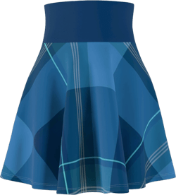 Women&#39;s Blue Abstract Pattern SKATER SKIRT Stretchy High Waisted A line Flared Mini Skirt - Women&#39;s Skirts, Women Clothes, Skirts