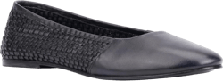 VINTAGE FOUNDRY CO. EST. 2014 Womens Wilma Ballet, Square Toe Flats, Leather Outsole 10 Black