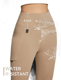 SPEXIAL Women's Fleece Lined Leggings Zipper Pockets Waterproof Hiking Winter Running Tights Warm High Waisted Yoga Pants