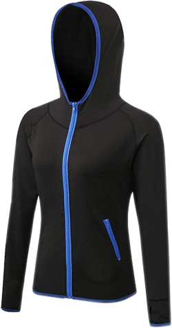 Rookay Workout Yoga Jackets for Women Full Zip Lightweight Long Sleeve Gym Running Hoodie with Pockets X-Large Black Blue