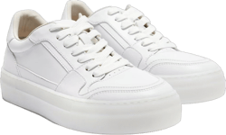 Women's Casual Sneakers,Leather Platform Sneakers for Women Fashion 8.5 White