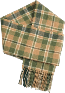 Winter Wool Plaid Striped Scarf for Men,Women Fashion Tartan Checkered Scarf Scarves Sand&green
