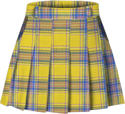 Cromoncent Girls Womens Pleated Mini Skirt Short High Waist School Uniform, 2Years - 4XL 6-7 Years Yellow Plaid