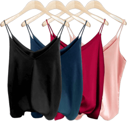 Van Royal Womens Camisole Tops Tees Tank Ladies Cami Tops Soft Satin Sexy V Neck Crop Top Elegant
