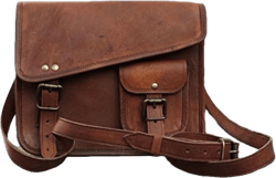 DHK- Stylish Men's Genuine Leather Brown Shoulder Messenger Passport Bag Murse medium