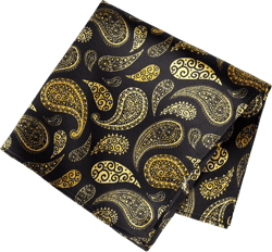 MANSPHIL 100% Real Mulberry Silk Pocket Square for Men, 11x11 Inch Solid Handkerchiefs, Multi Colors Yellow Paisley