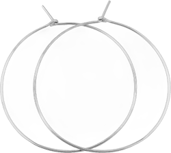 Thin Medium Sterling Silver Hoop Earrings for Women, Lightweight Minimal Everyday Earrings 1.5 Inch 1.5 Inches