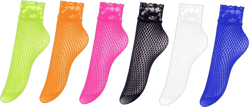 Tvoip 6 Pairs Multicolor Vintage Lace Women Socks Streetwear Party Dress Socks Elegant Ladies Hollow Out Sexy Ankle Short Fishnet Sock Calcetines Mujer