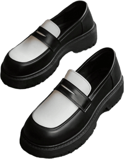 Vintage Round Toe Thick Sole Men's Dress Shoes Lace Up Elevator Formal Shoes Men Party Fashion British Style Low-Top Black White Casual Leather Shoes
