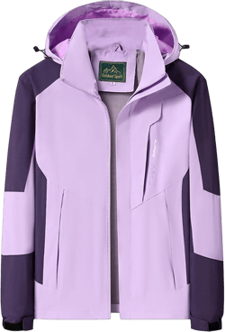 Rain Jacket Women's Waterproof Plus Size Rain Coats Casual Zipper Lightweight Outdoor Raincoat for Hiking Medium Purple