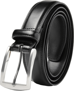 Men's Genuine Leather Dress Belt – Handmade Belt for Formal & Casual Wear with Silver Buckle Black 38/40 Waist