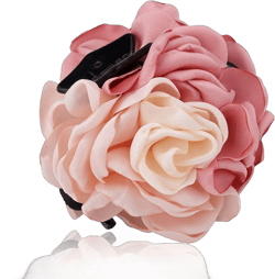 Ribbon Silk Flower Hair Claw Clips Fabric Floral Bows Jaw Barrettes Hair Grips Rose Flower Hair Clamps Hair Accessories for Women Girls(pink)
