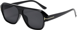 AIEYEZO Fashion Oversized Square Sunglasses for Men Women 70s Retro Big Frame Sun Glasses Vintage Square Shades (Black/Grey), MM