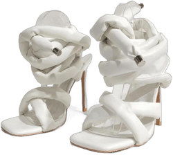 perixir Strappy High Heels Gladiator Sandals With Grey Jersey Knit Fallopian Cloth Rope Lace Up Sexy Open Toe Square Stilettos Tie Up Heeled Sandals For Women US Size 6-13 11 White Pu