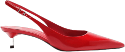 Sling Back Heels Womens Kitten Heels Stylish Slingback Pointed Toe Dressy Pumps Patent Leather Sandals 10 Red