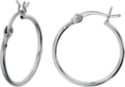 Solid 925 Sterling Silver High Polished Hypoallergenic Hoop Earring Set for Women | 1.25mm- 4mm Thick Hoops | Secure Clip Top Closure | Shiny Classic Earrings, 10mm-70mm 18 Millimeters 1.25mm-Sterling Silver