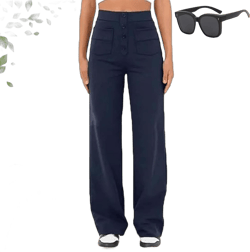 Flexi Pants for Women, flexipants Women, Flexi Pants, Flexi Pants Womens Casual high Waist Stretch Pants (US, Alpha, Medium, Regular, Regular, Navy Blue)