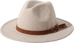 Lanzom Women Lady Classic Wool Fedora Hat Belt Buckle Wide Brim Panama Hat