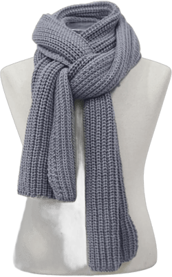 NEOSAN Women Men Winter Thick Cable Knit Wrap Chunky Warm Scarf Hor Light Grey