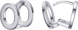 Chunky Gold Plated Initial Hoop Earrings for Women 14K Gold Plated Letters A-Z Hoop Earrings for Women O : Silver Plated