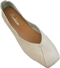 Women's Closed Square Toe Ballet Flats Lightweight Faux Leather Slip on Walking Shoes Comfort Penny Loafers 4 Beige