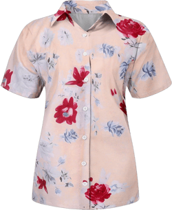 Button Down Shirts for Women,2023 Boho Beach Floral Printed Blouse Loose Fit Casual Mock Neck Short Sleeve Summer Tops Trendy Hide Belly Tunic Tops（C-Pink,M