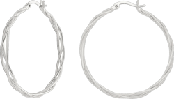MILLA Twist Earrings - Gold Twisted Hoop Earrings & Thick Silver Hoop Earrings for Women - Big Chunky Gold Statement Earrings Twisted Dainty / Silver Plated / 1.6 in