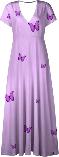 Wedding Dress Deep V Neck Short Sleeve Floral Dresses for Women 2024 Sundresses for Women Elegant Dresses for Women 3X-Large 5-light Purple