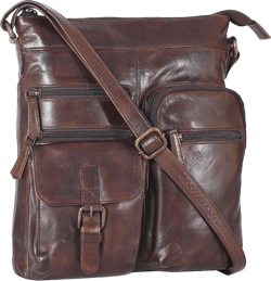 SERGA Real Genuine Vintage Leather Women & Girls Crossbody Handbags & Purses Premium Sling Crossover Shoulder Bag - Long Adjustable Shoulder Strap - SANDRA (BROWN)