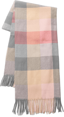 Villand Women's Wool Scarf - Cashmere Feel Winter Checked Scarves for Women, Large Soft Thick Shawls and Wraps with Gift Box Lilac Check