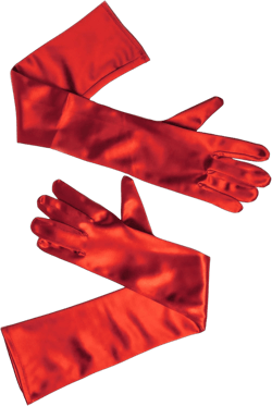 Happy Hippo Long Red Satin Opera Gloves For Women, Mrs Claus, Cruella Deville, Red Riding Hood - Accessories for Halloween Costumes for Women