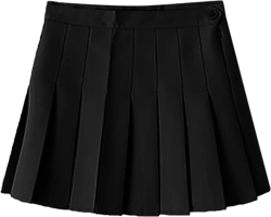 xiuh skirt for women plaid print pleated high waist a-line ruffle mini skirts black l