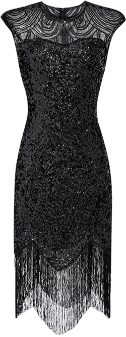 ZYXTIM Women's Sexy Bodycon Party Long Dress Elegant Lace Tassels Hem Mermaid Prom Cocktail Evening Dress for Ladys Black Large