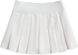 WDIRARA Women's Low Waist Pleated Skater A Line Mini Tennis Skirt Uniform Skirts Small White