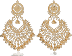 Indian Earrings Traditional Jhumka Jhumki Earrings Vintage Ethnic Earrings Crystal Vintage Ethnic Earrings Teardrop Drop Dangle Earrings Jewelry for Women B Gold