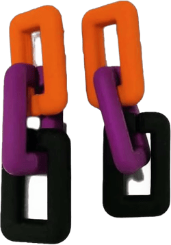 Chunky Acrylic Link Earrings Multicolor Thick Rectangle Paperclip Link Chain Earrings Rainbow Resin Geometric Paperclip Chain Ear Drop Dangle Earrings for Women Girl Funky Jewelry halloween