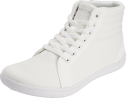 WHITIN Women's Wide High-Top Canvas Barefoot Sneakers | Minimalist Street-Ready Fit | Comfort-Forward Ankle Support 6.5 Wide W823 | All White