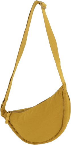 UERRUAM Crescent Bag Sling Bag for Women Nylon Quilted Crossbody Bag Trendy Small Purse Lightweight Waterproof Puffer Bag Lemon Yellow