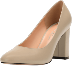 Women's Pumps, Closed Round Toe Block High Heel Pumps, Comfortable High Chunky Heels Pumps Shoes for Women 10.5 Nude Matte