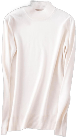 Cashmere Blended Knit Top Turtleneck Sweater Female Autumn and Winter Pullover Women Jumpers Medium White