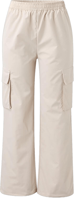 Womens Casual Cargo Pants Plus Size Elastic High Waisted Straight Wide Leg Pants Y2k Loose Solid Lounge Trousers X-Large Beige