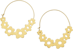 INK+ALLOY Flower Hoop Earrings for Women, Maeve Brass Floral Wrapped Hoops, Hypoallergenic Handmade Jewelry for the Modern Bohemian, 2-Inches (Gold)