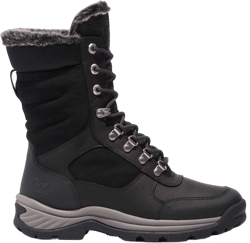 Timberland Women's White Ledge Tall Lace-Up Waterproof Snow Boot, Black Full-Grain, 9.5