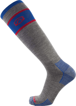 CloudLine Men’s and Women’s Ski & Snowboard Socks - Ultralight Merino Wool, Thermal, Moisture Wicking, Made in USA - 1 Pair Large Red/Blue