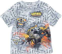 Monster Jam Maximum Destruction Little Boys Graphic T-Shirt Grey 7-8