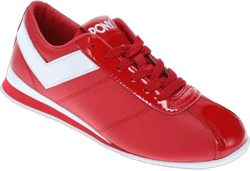 PONY Womens KO-Low Patent Genuine Leather Premium Lace Up Athletic Sneaker Shoe, Red/White, Size 9.5